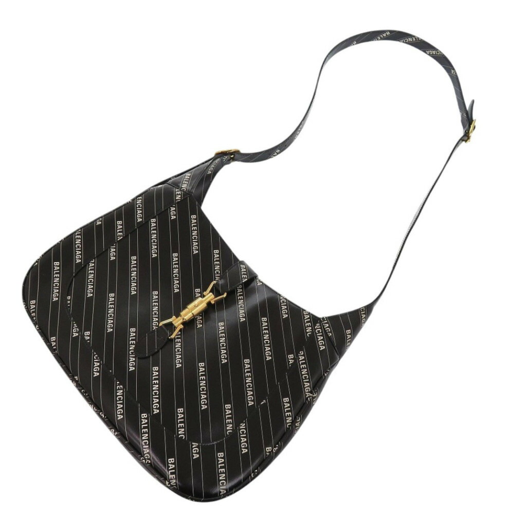 GCCI Jackie 1961 The Hacker Project Balenciaga Collaboration 636712 Leather Black Shoulder Bag 1707GUCCI