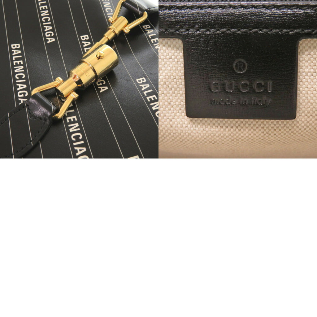 GCCI Jackie 1961 The Hacker Project Balenciaga Collaboration 636712 Leather Black Shoulder Bag 1707GUCCI