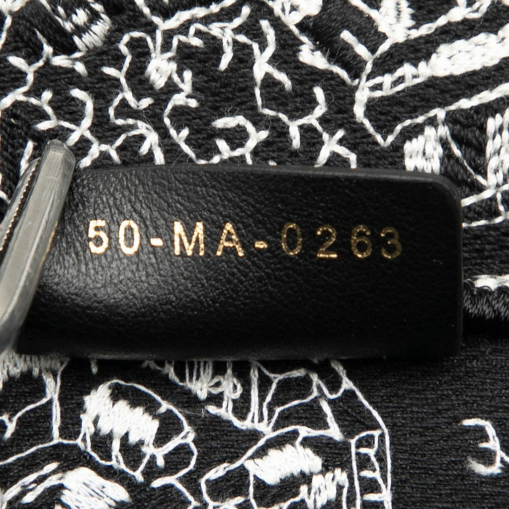 CRD Dior Plan de Paris Book Tote Medium Handbag Bag Black and White Canvas Women's