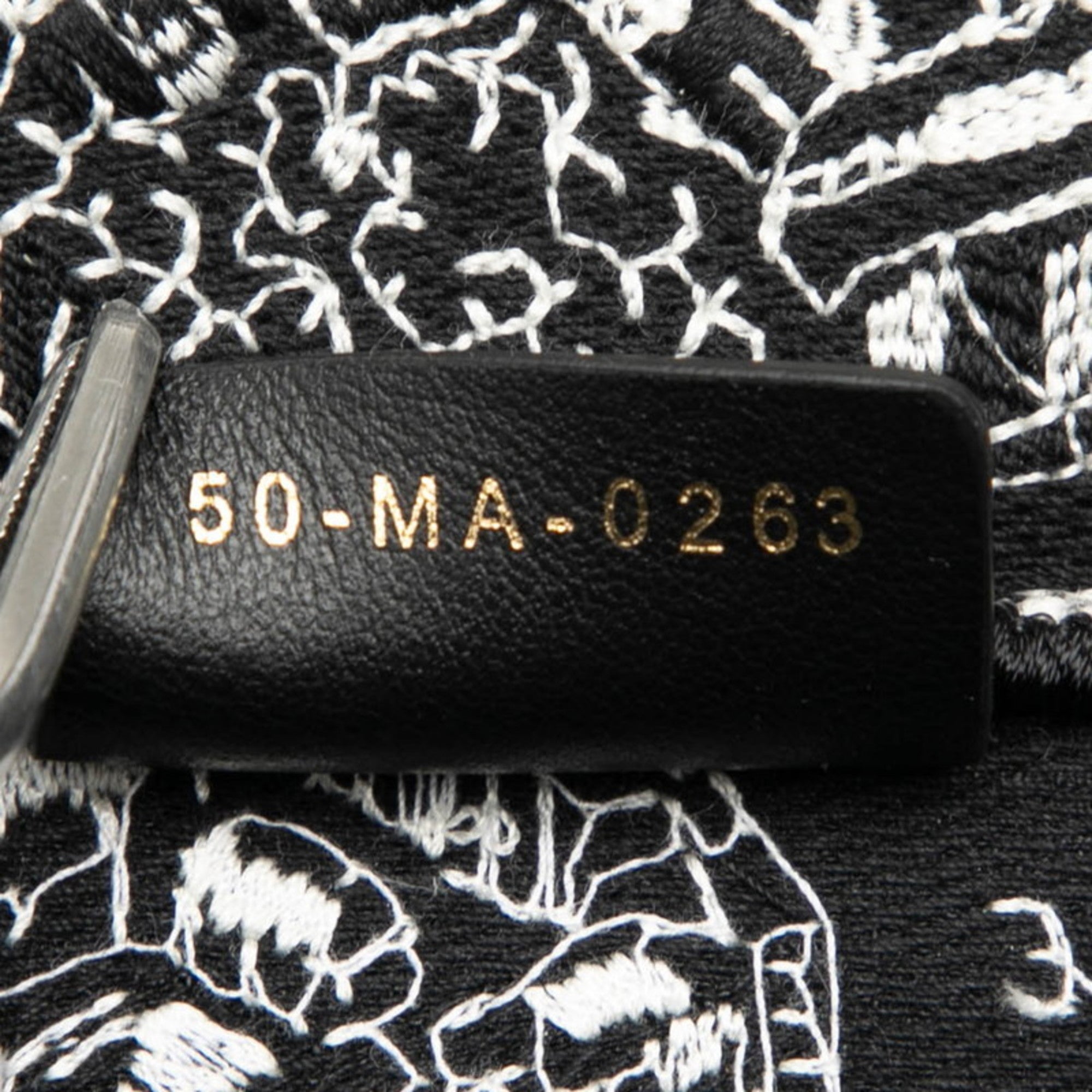 CRD Dior Plan de Paris Book Tote Medium Handbag Bag Black and White Canvas Women's