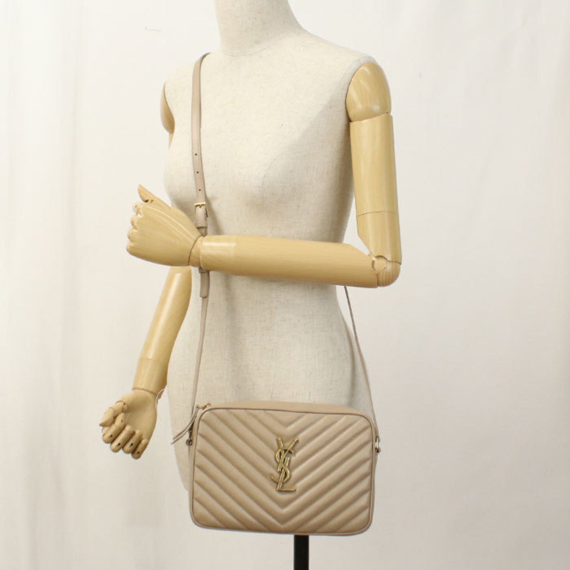 SLT LAURENT Crossbody Shoulder Bag 761554 Camera Lou Women's Beige