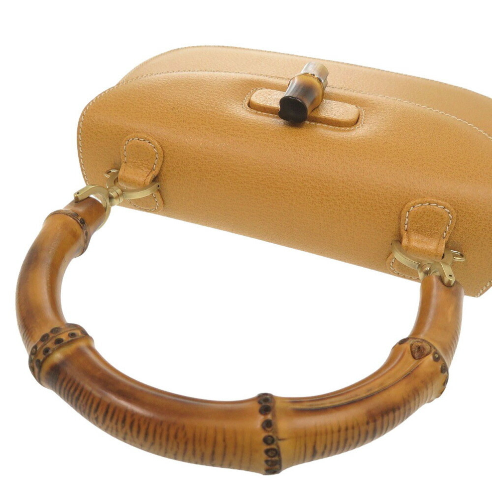 GCCI Bamboo 000 1364 0633 Leather Yellow Handbag 0145GUCCI