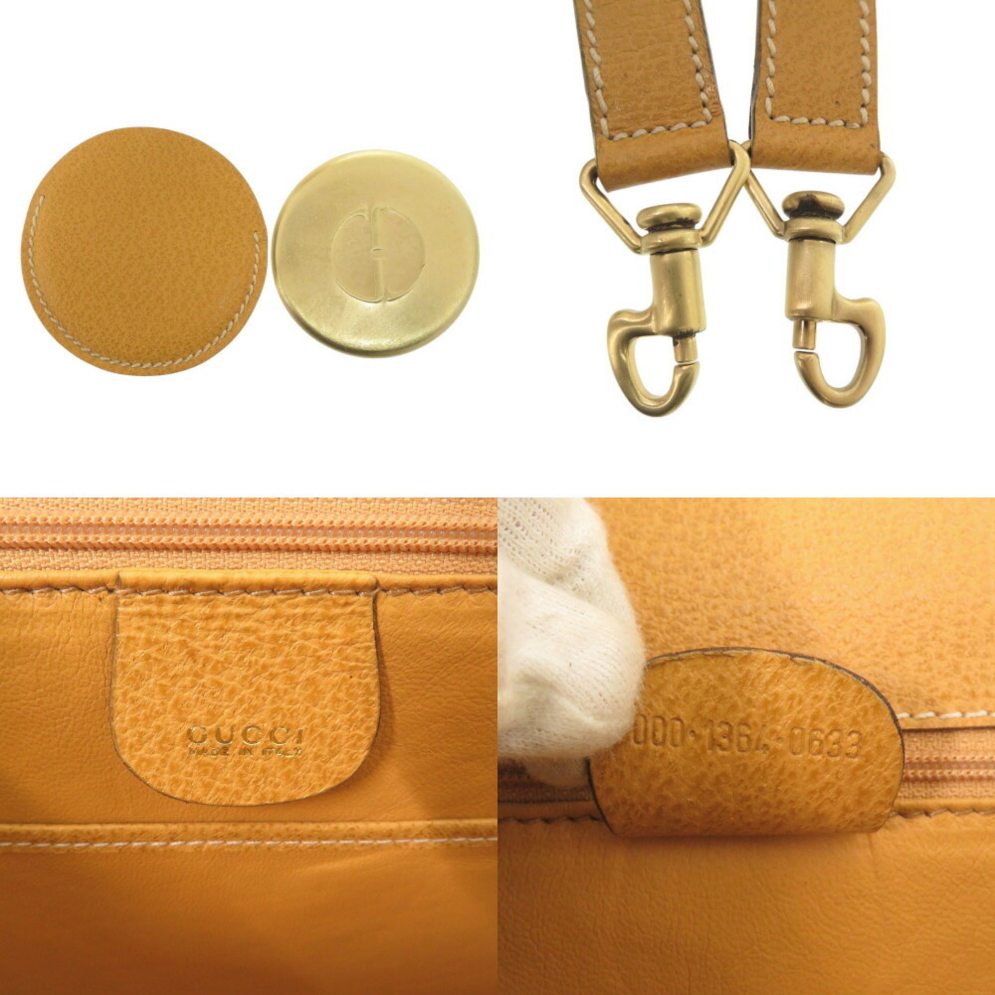 GCCI Bamboo 000 1364 0633 Leather Yellow Handbag 0145GUCCI