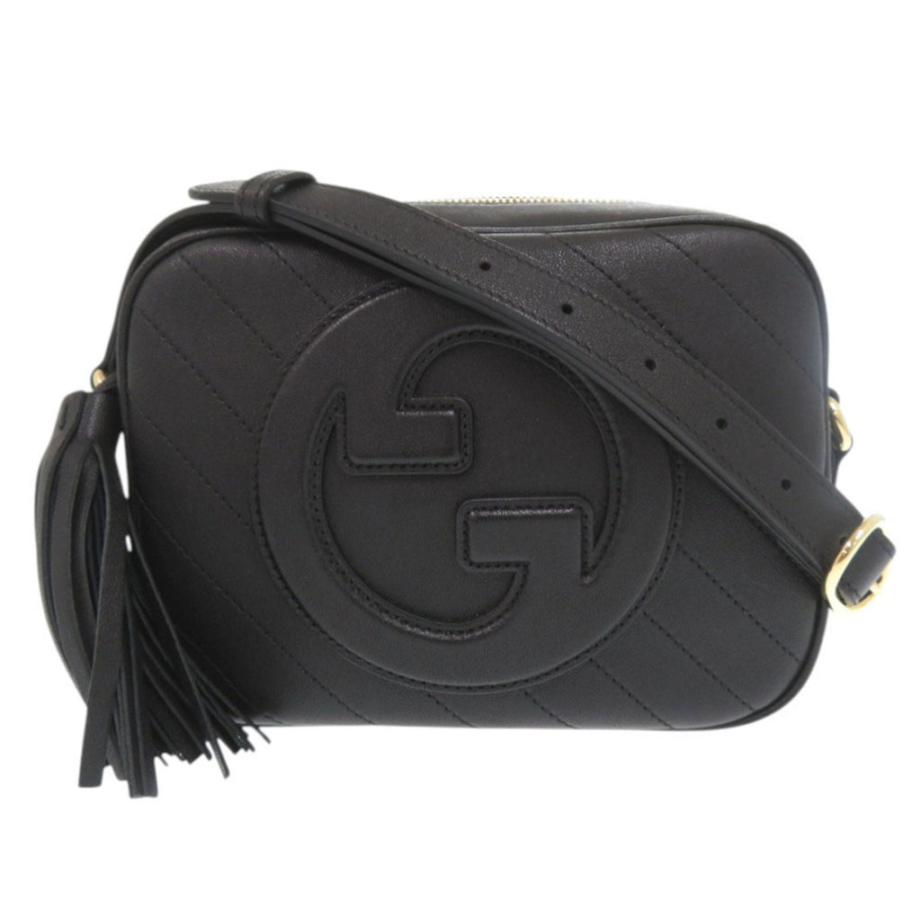 GCCI Like new Gucci Blondie 742360 leather black shoulder bag 0510 GUCCI