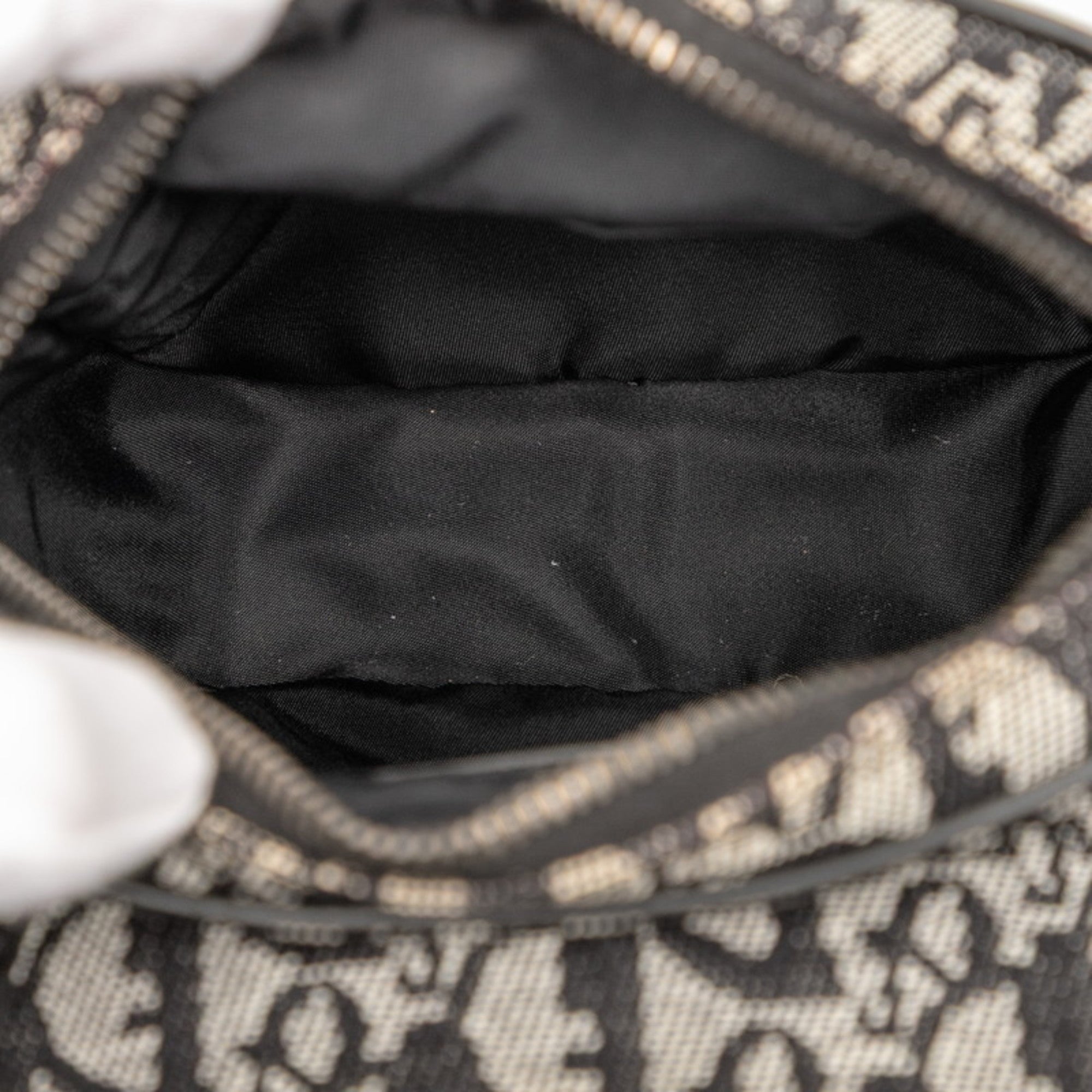 CRD Dior Dior Trotter Crossbody Shoulder Bag in Black and White Canvas Leather for Women