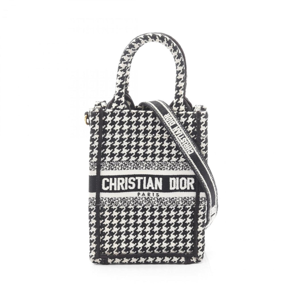 CRD Dior Dior BOOK TOTE Vertical Bag, Mini Phone Handbag, Canvas, Women's, Black and White