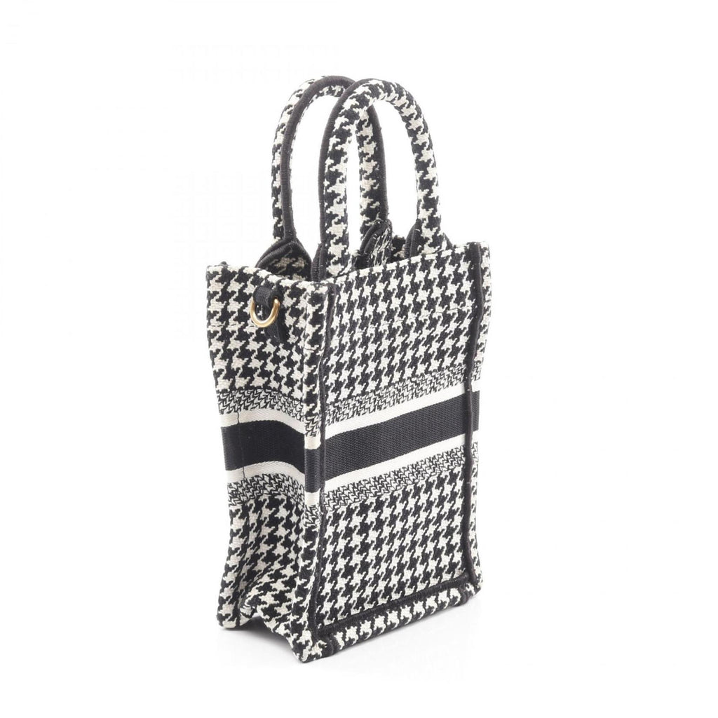 CRD Dior Dior BOOK TOTE Vertical Bag, Mini Phone Handbag, Canvas, Women's, Black and White