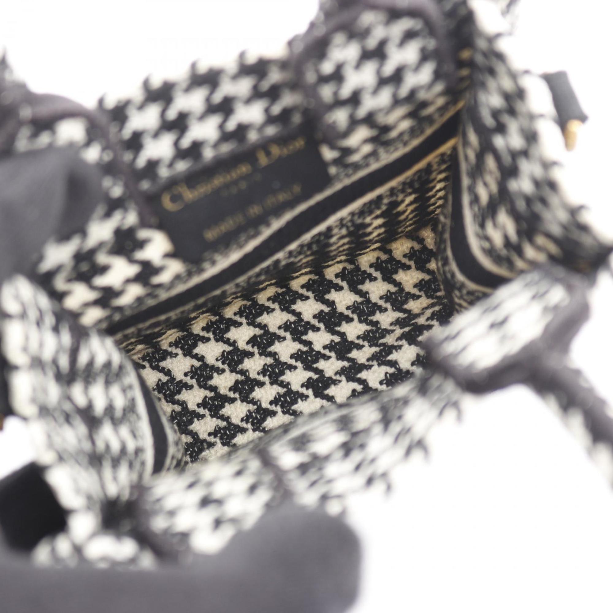 CRD Dior Dior BOOK TOTE Vertical Bag, Mini Phone Handbag, Canvas, Women's, Black and White