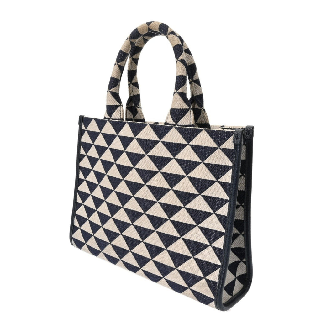 PDA Triangle Jacquard 2-Way Canvas Tote Bag, Navy/White, 1BA354, Women's