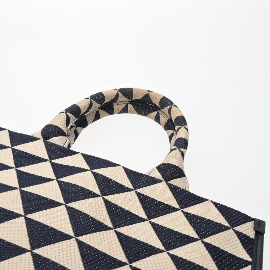 PDA Triangle Jacquard 2-Way Canvas Tote Bag, Navy/White, 1BA354, Women's