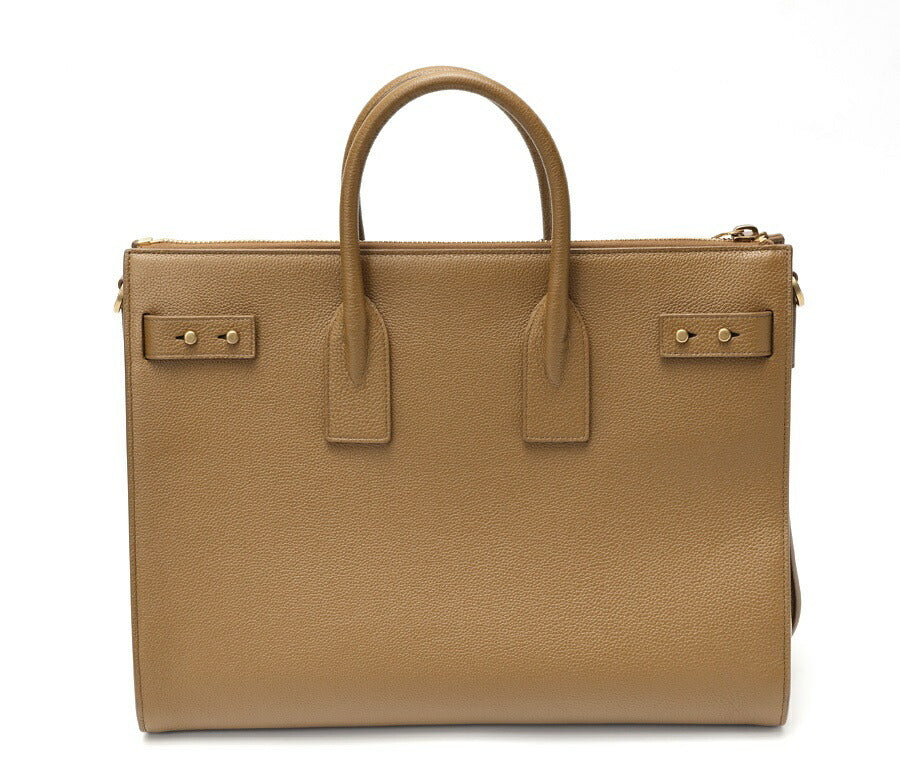SLT Laurent SAINT LAURENT Thin Large Sac du Jour 737586 Grained Leather Camel K-158493