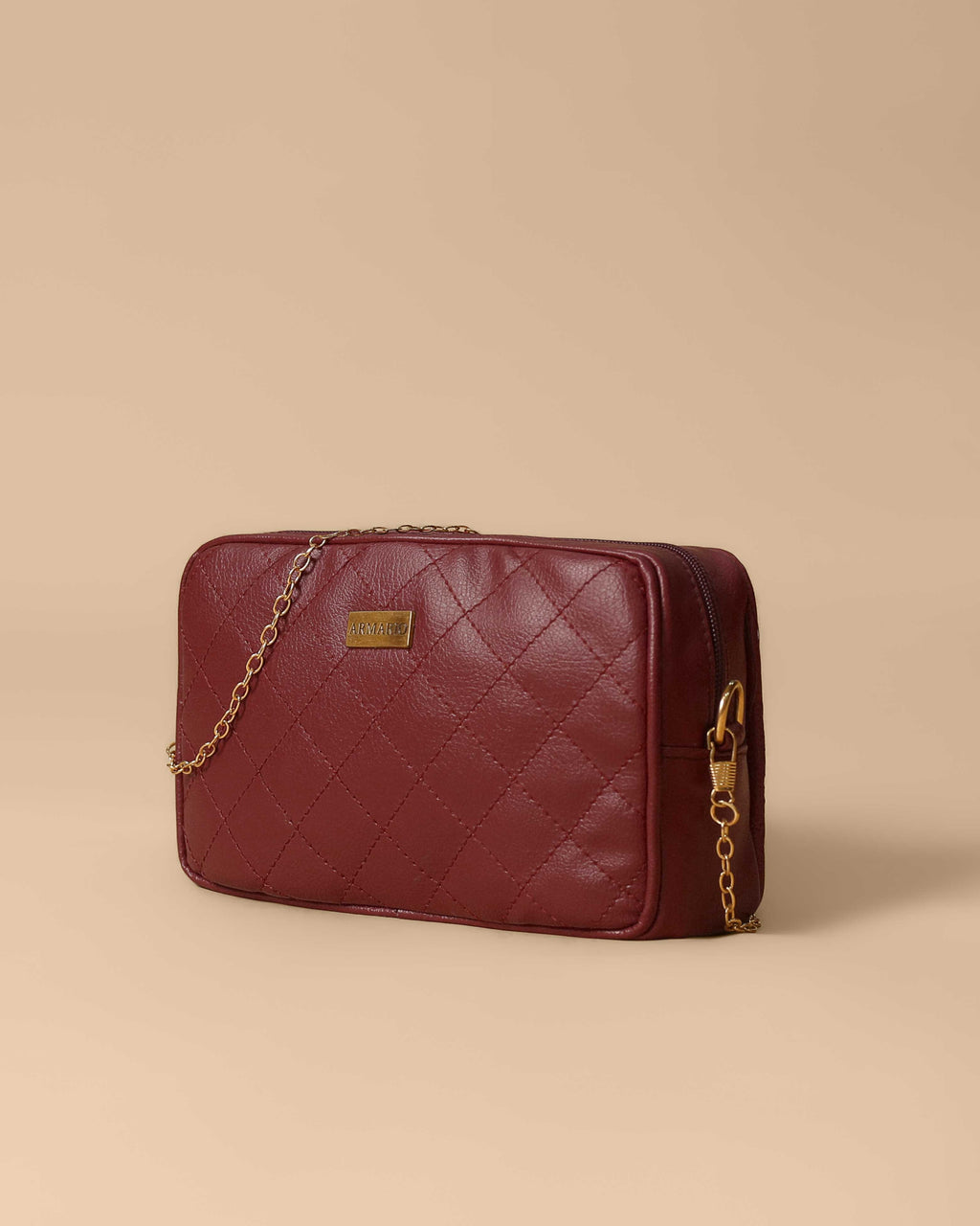 Crossbody Chain Bag by Armario (Maroon)