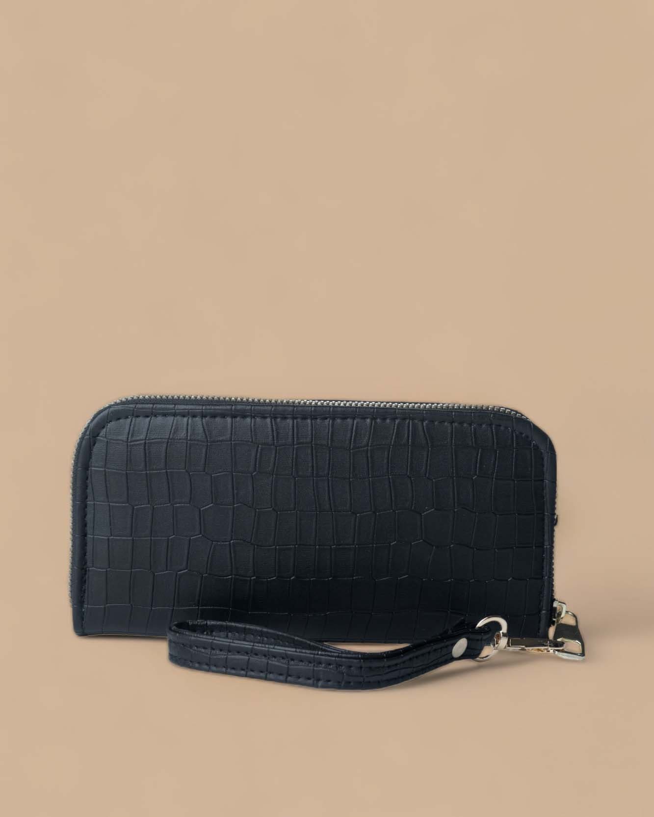Women Wallet Clutch ( Black Crocodile)